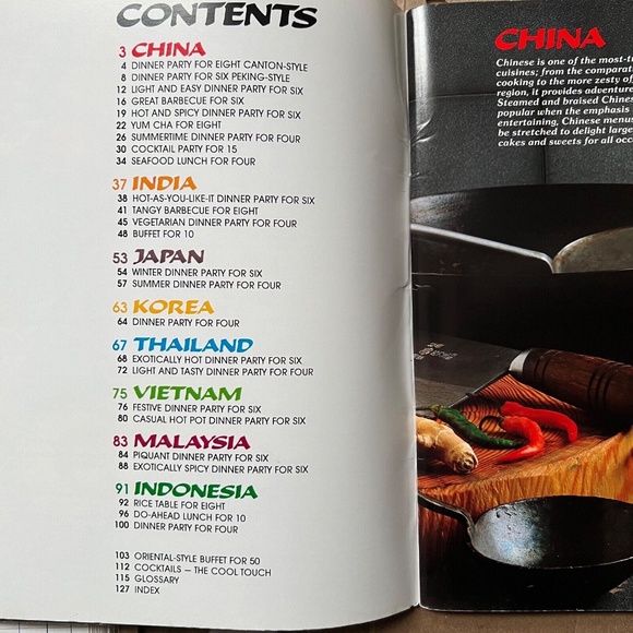 Oriental Dinner Party Cookbook Australian Weekly Thailand Japan India Korea - Picture 2 of 11